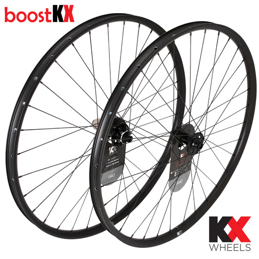 KX Wheels Pro MTB Disc Tubeless Thru Axle Boost Wheels in Black 29 Inch Bike Wheel Set Wheelset