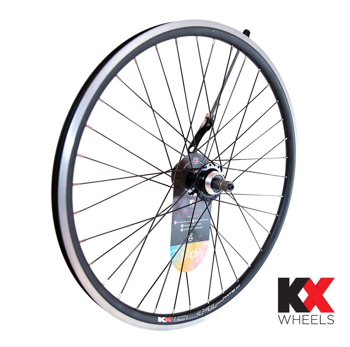 KX Wheels Junior Doublewall Q/R Axle Screw-On Wheel Disc / Rim Brake in Black 24 Inch Rear Bike Wheel