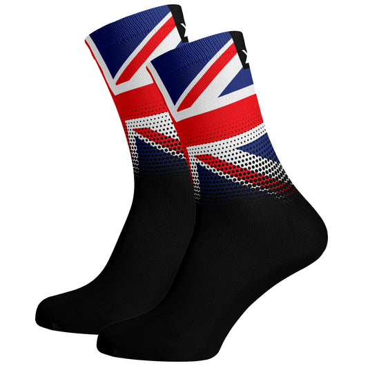 Sox Footwear United Kingdom Flag Black Premium Crew Men's Cycling Socks