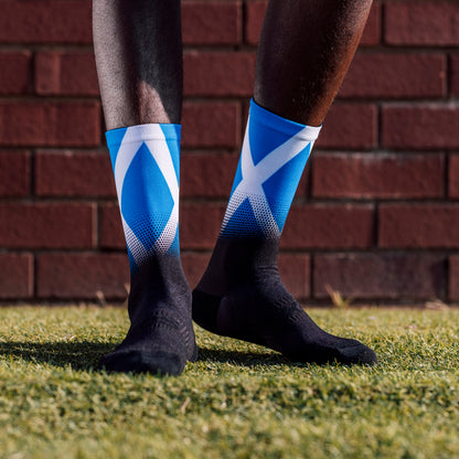 Sox Footwear Scotland Flag Black Premium Crew Men's Cycling Socks Alternate 1