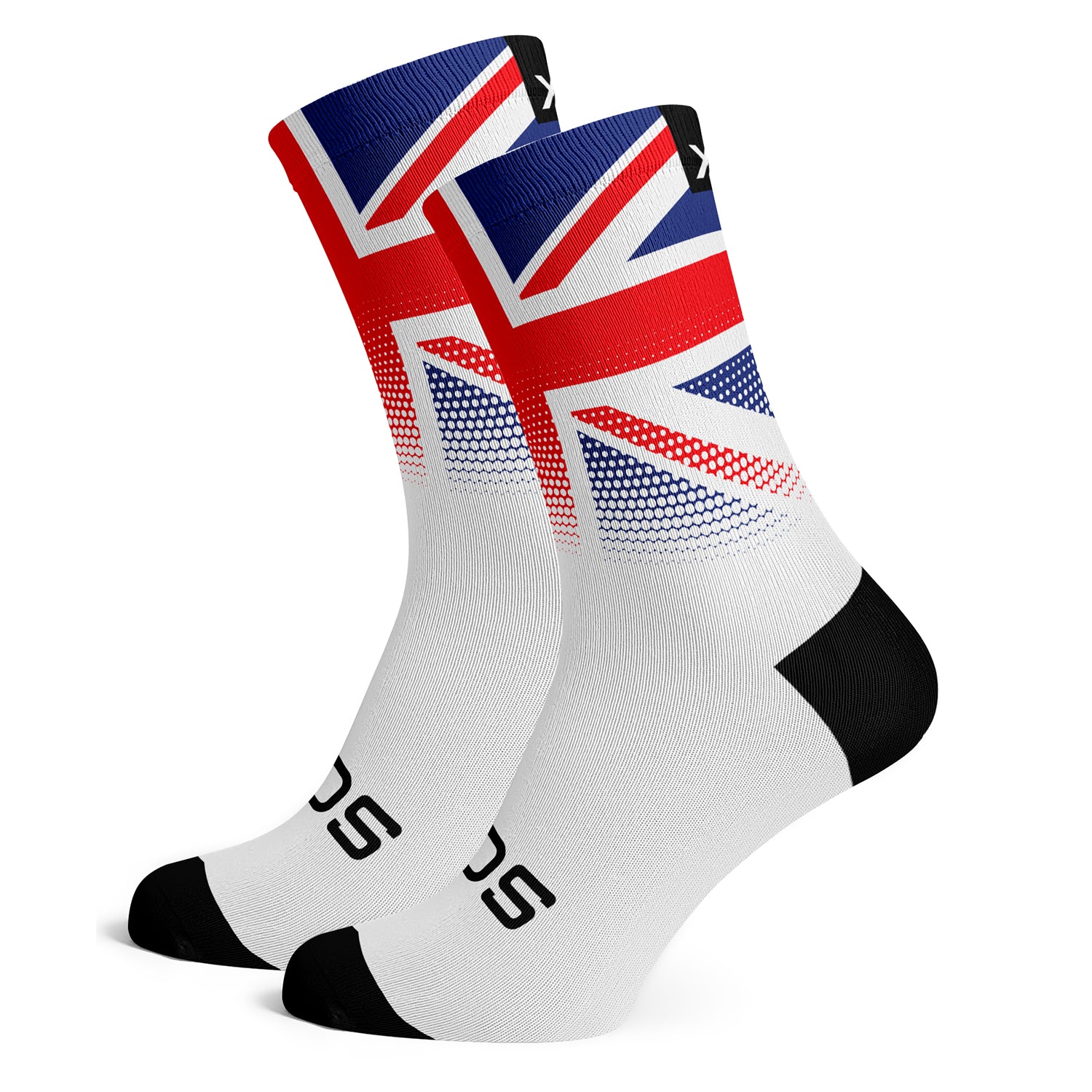 Sox Footwear United Kingdom Flag White Premium Crew Men's Cycling Socks