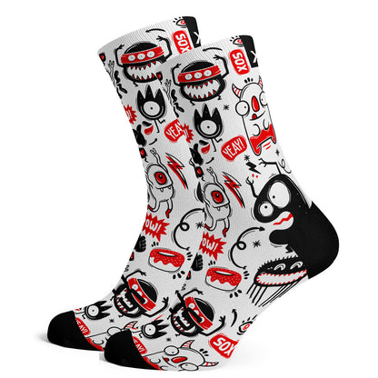 Sox Footwear Monster Bright & Fun Premium Crew Men's Cycling Socks