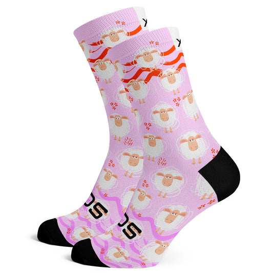 Sox Footwear Pink Sheep Animals Premium Crew Men's Cycling Socks