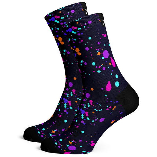 Sox Footwear Purple Splash Bright & Fun Premium Crew Men's Cycling Socks