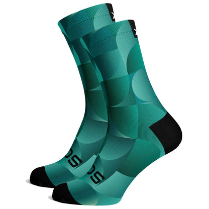 Sox Footwear Solid Teal Premium Crew Men's Cycling Socks