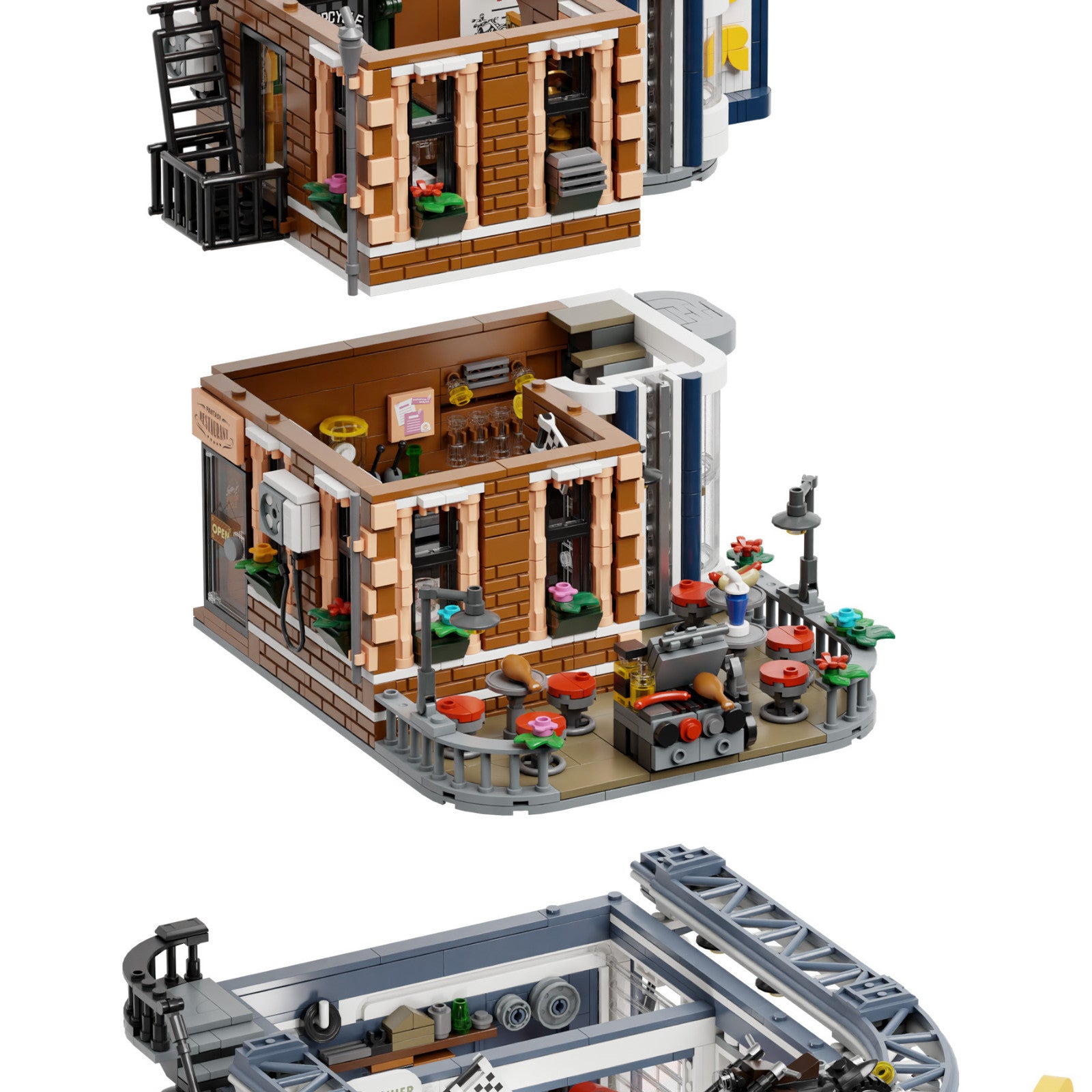 Pantasy Motorcycle Restaurant Building 2989 Pieces 3D Puzzle Alternate 4