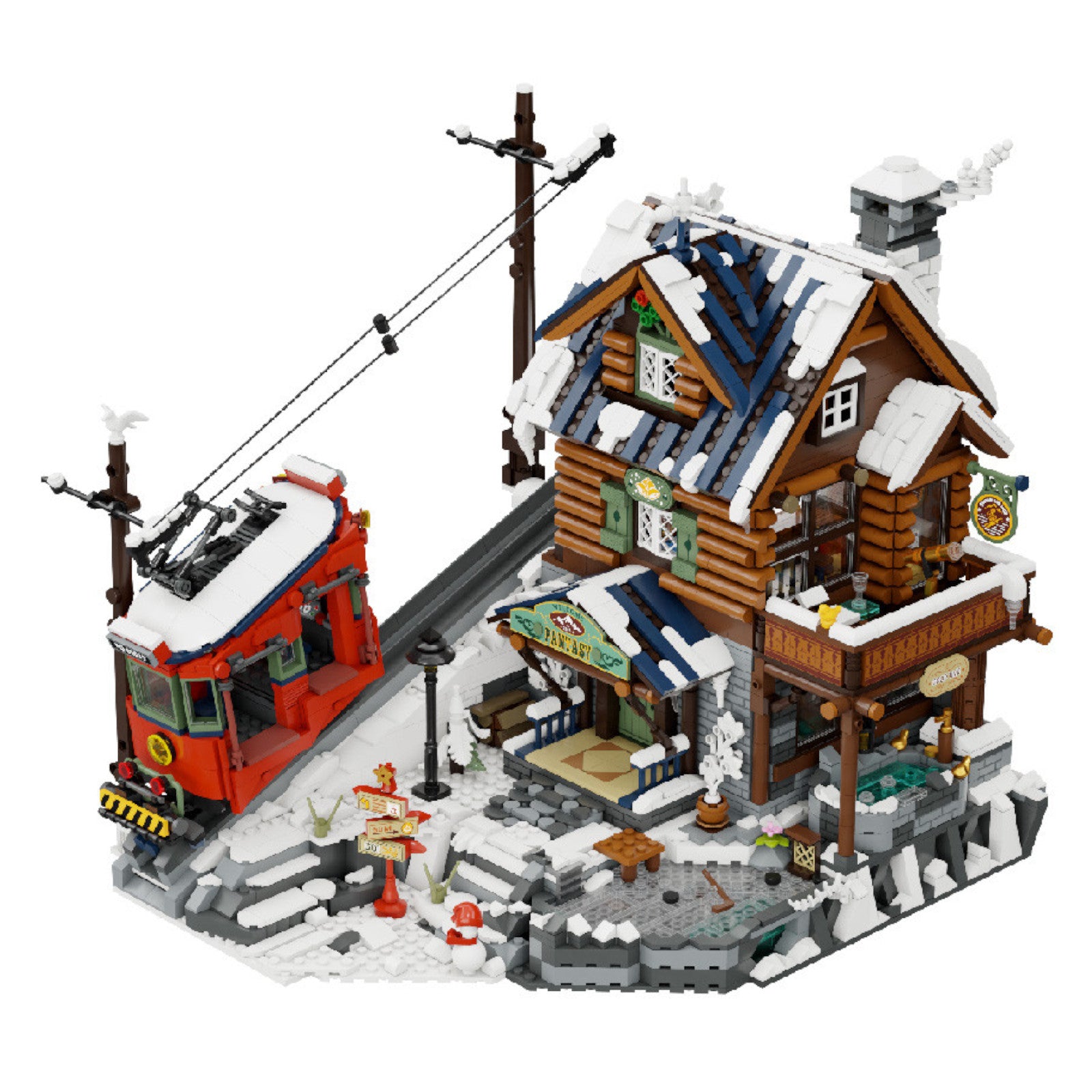 Pantasy Mountain Summit Ski Cabin 3135 Pieces 3D Puzzle Alternate 2