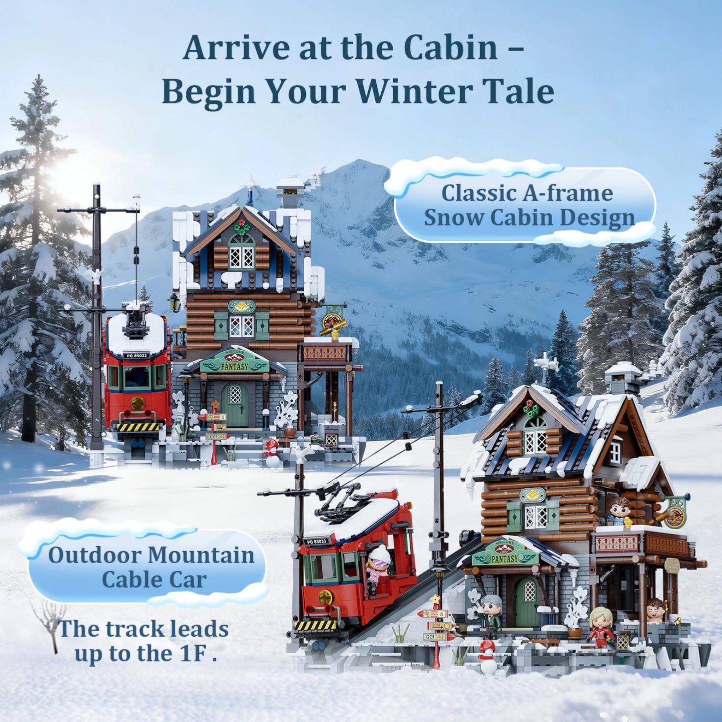 Pantasy Mountain Summit Ski Cabin 3135 Pieces 3D Puzzle Alternate 5
