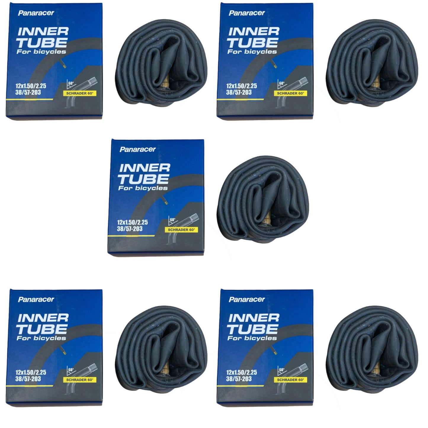 Panaracer Premium 12" 60mm Presta Valve Bike Inner Tube 12x1.5-2.25" Single Tube