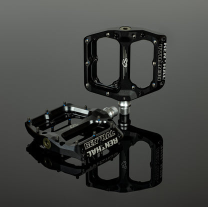 Renthal Revo-F Platform Pedals CNC Flat Alloy - Black