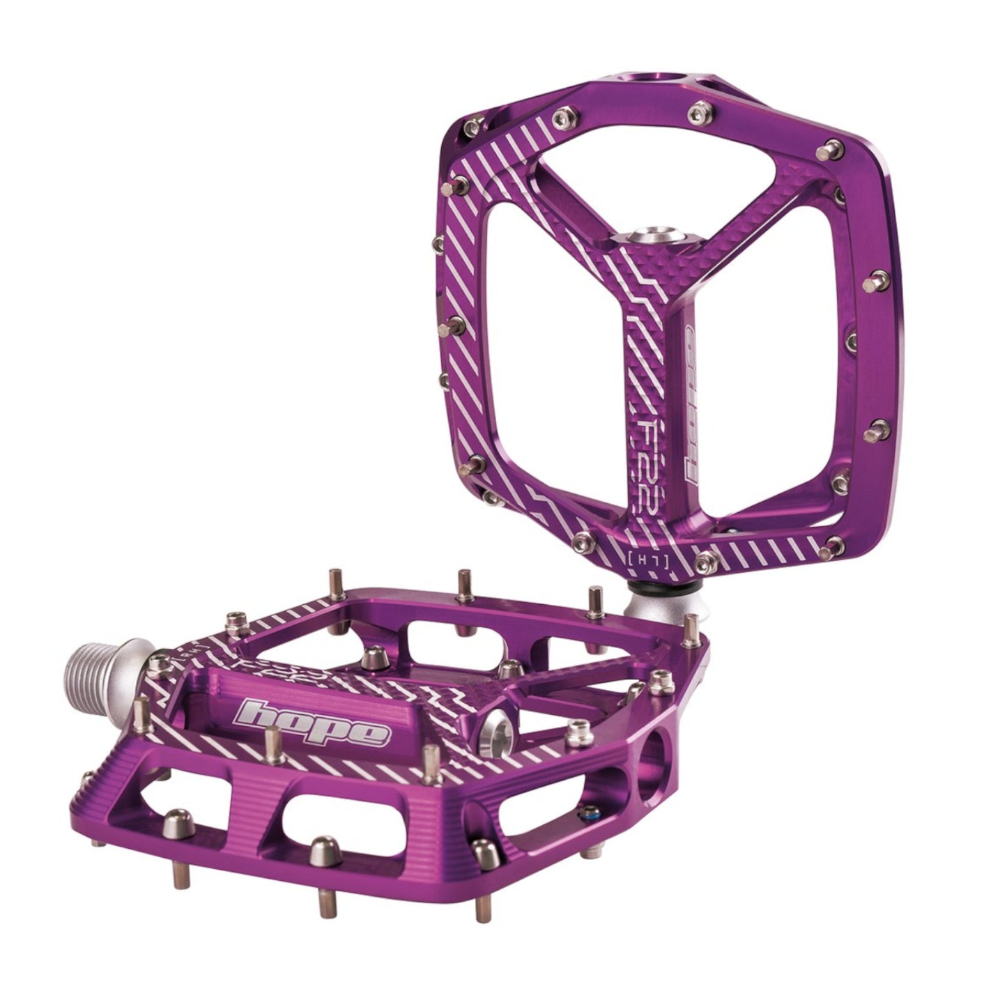 Hope F22 Purple 9/16 Inch Platform Bike Pedals