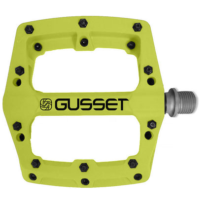 Gusset Slim Jim Nylon Neon Lime 9/16 Inch Platform Bike Pedals