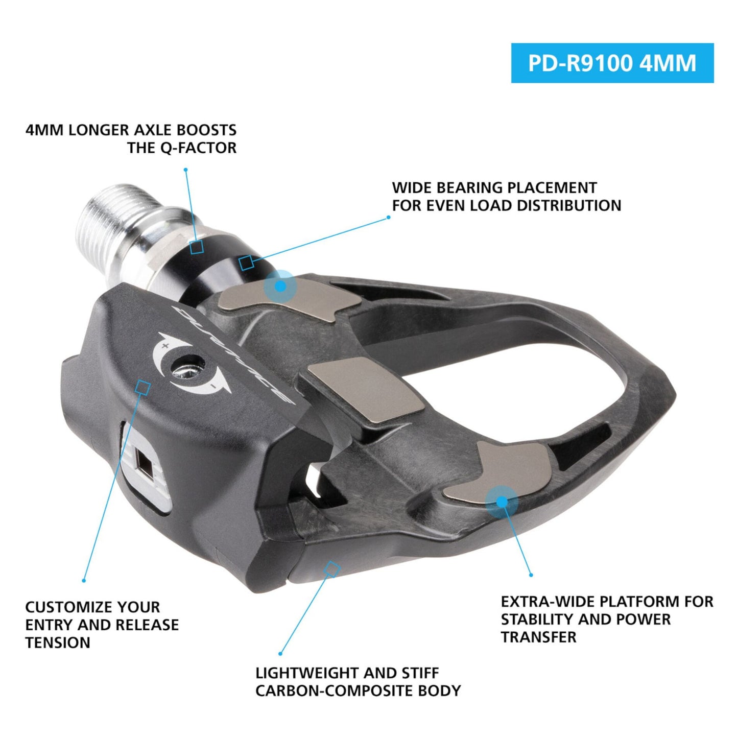 Shimano Dura-Ace Carbon Shimano SPD-SL Clipless Bike Pedals R9100 Alternate 4
