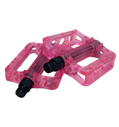 pink bicycle pedals Oxford Platform Crystal Pink 9/16 Inch Platform Bike Pedals