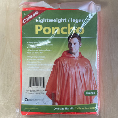 Coghlan's Vinyl Hooded Poncho Waterproof Rain Jacket