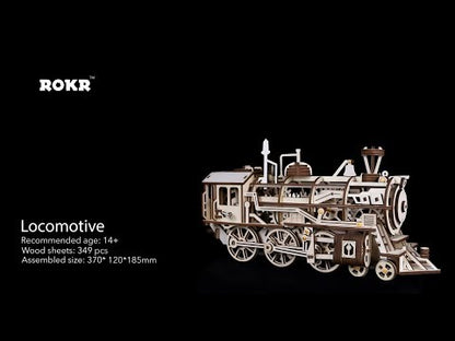 ROKR Locomotive Mechanical Gears 3D Wooden Puzzle LK701