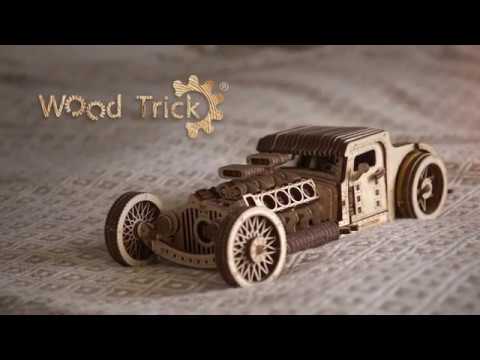Wood Trick Hot Rod Wooden Model 3D Puzzle WDTK023