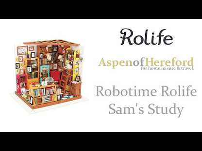 Rolife Sam’s Study Library DIY Miniature House Kit 3D Puzzle DG102