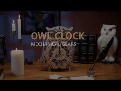 ROKR Owl Clock Mechanical Gears 3D Wooden Puzzle LK503