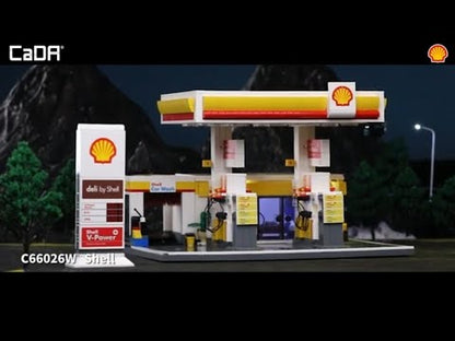 CaDA Shell Retail Station Brick Set 3D Model 1309 Pieces C66026W