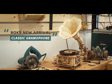 ROKR Classic Gramophone Electric Version Wooden 3D Puzzle LKB01D