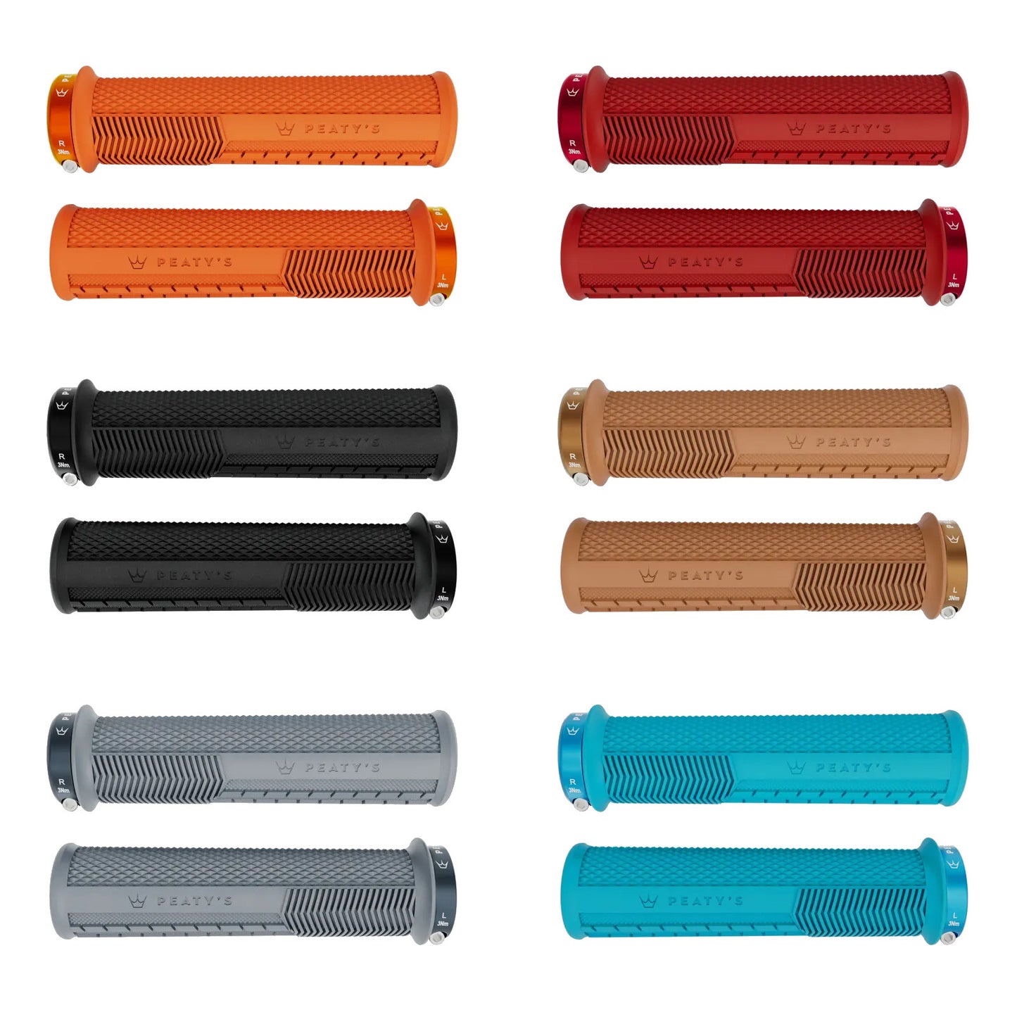 Peaty's Monarch Knurl Bike Handlebar Grips Lock-On Collection