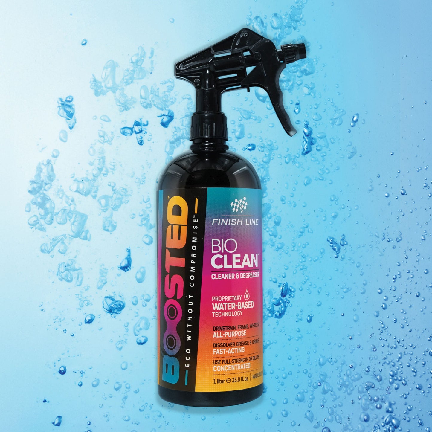 Finish Line BOOSTED Bio Clean Cleaner/Degreaser 1 Litre Bottle Bike Degreaser Alternate 1