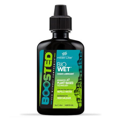 Finish Line BOOSTED Bio Wet Chain Lubricant Plant-Based 2oz / 60ml Bike Chain Lube