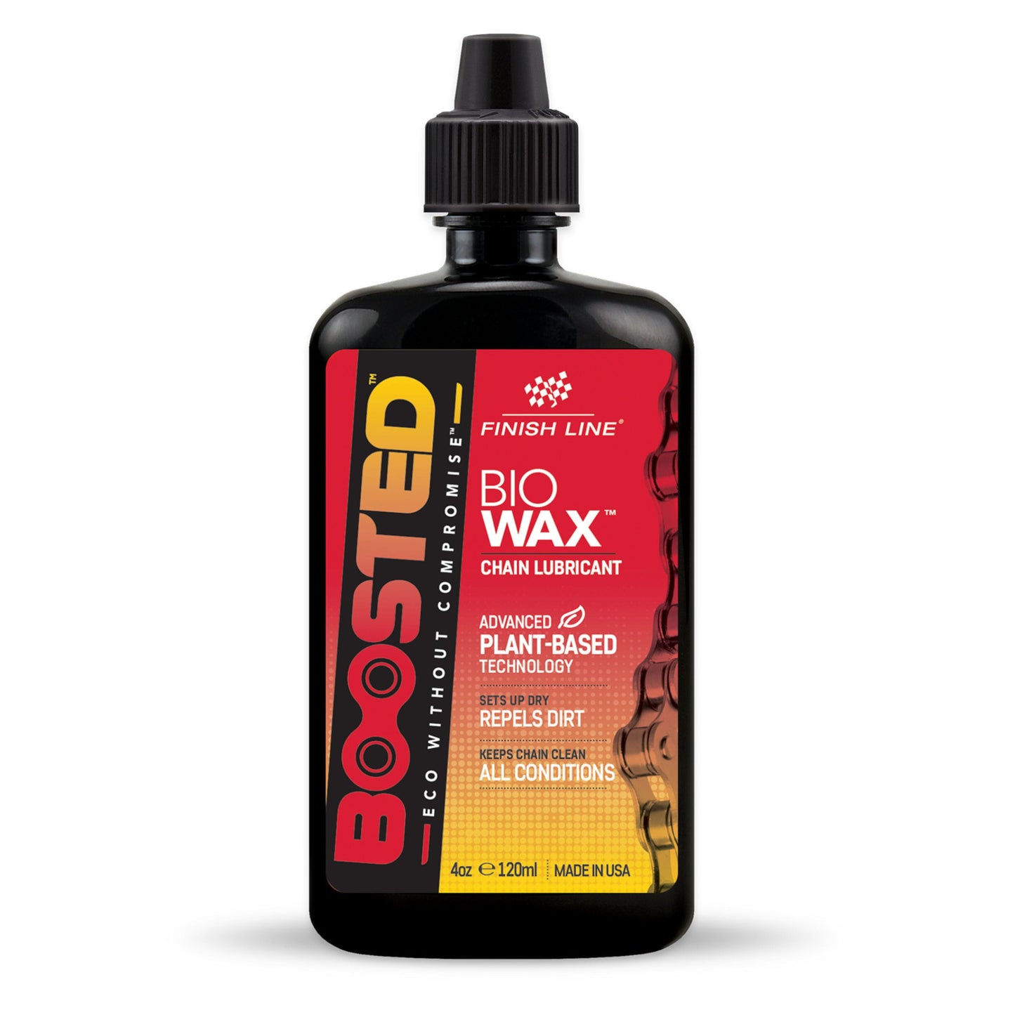 Finish Line BOOSTED Bio Wax Chain Lubricant Plant-Based 4oz / 120ml Bike Chain Lube