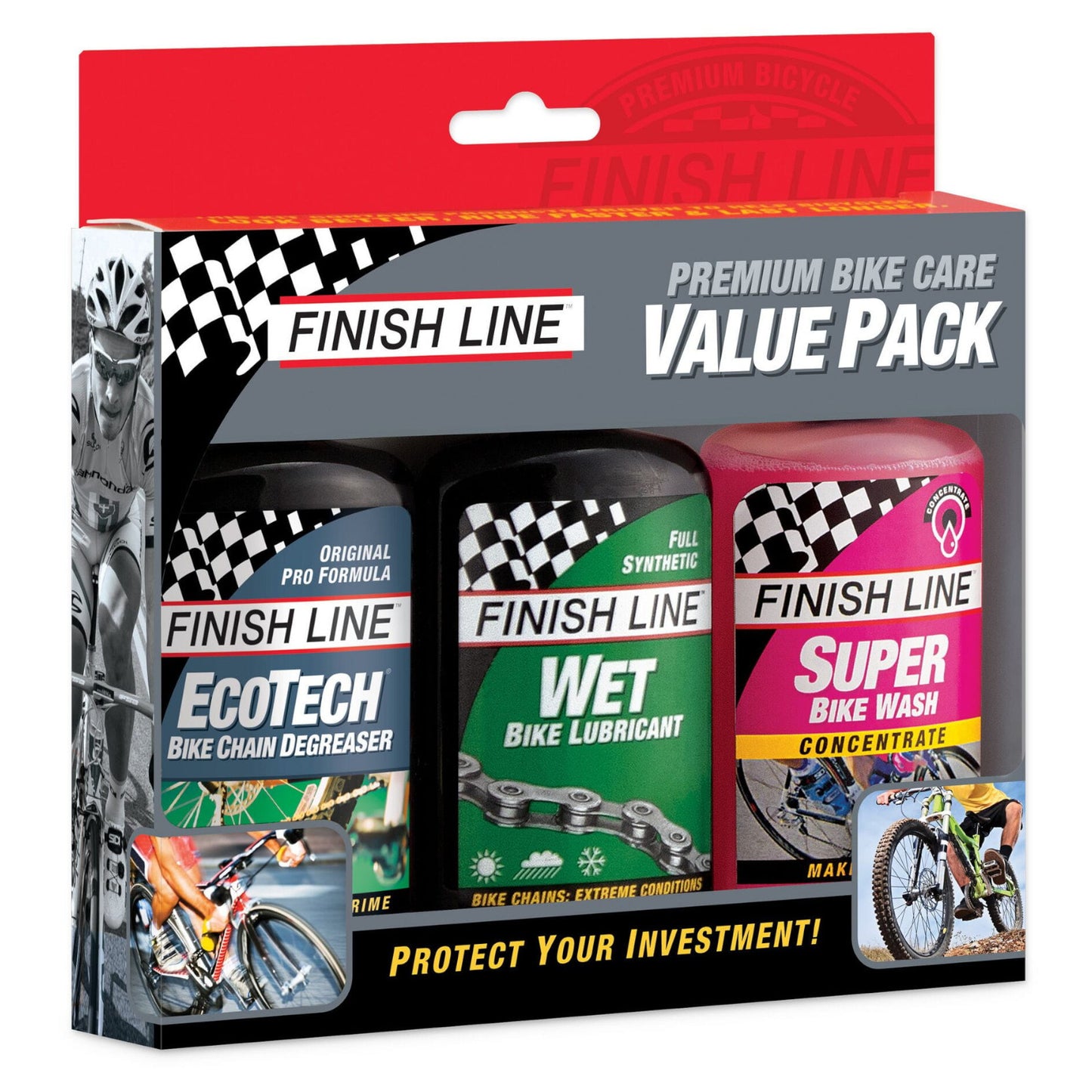 Finish Line Winter Value Pack Multi Degreaser / SuperBike Wash / Wet Lube Bike Degreaser
