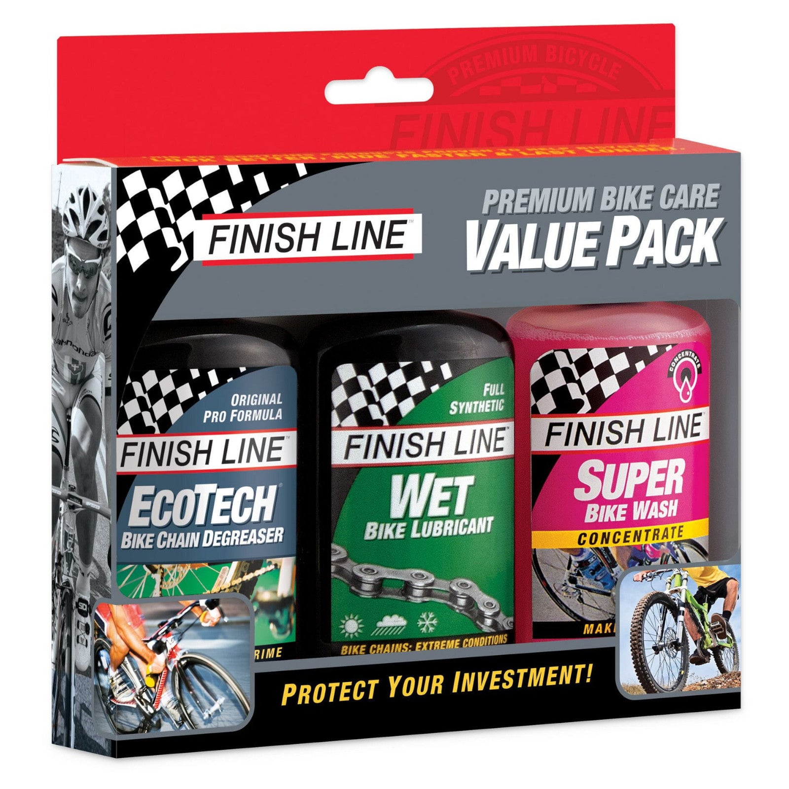 Finish Line Winter Value Pack Multi Degreaser / SuperBike Wash / Wet Lube Bike Degreaser