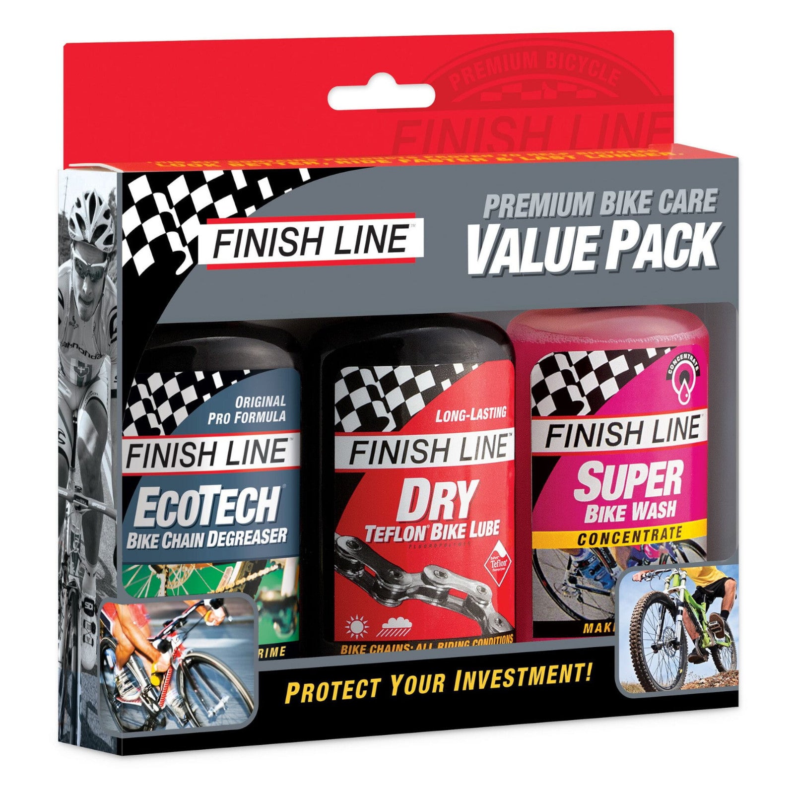 Finish Line Summer Value Pack EcoTech Degreaser / Super Bike Wash / Dry Lube Bike Chain Lube