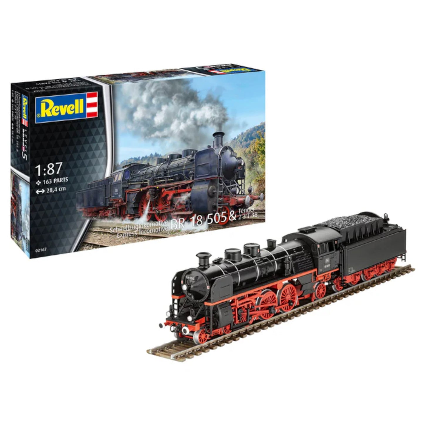 Revell Express Locomotive BR 18 505 with Tender 2'3' T38 02167 Train Model Kit