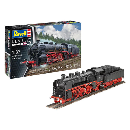 Revell Express Locomotive S3/6 BR18(5) with Tender 2‘2’T 02168 Train Model Kit