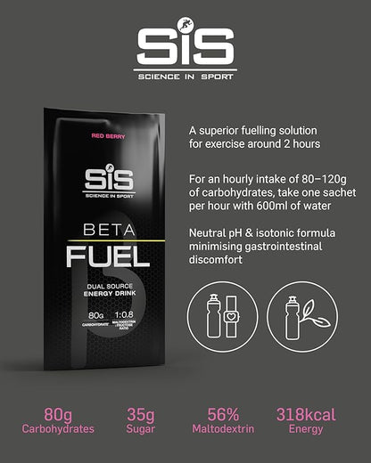 SIS BETA Fuel Energy Drink Powder | Box of 15 Sachets x 82g - Various Flavours