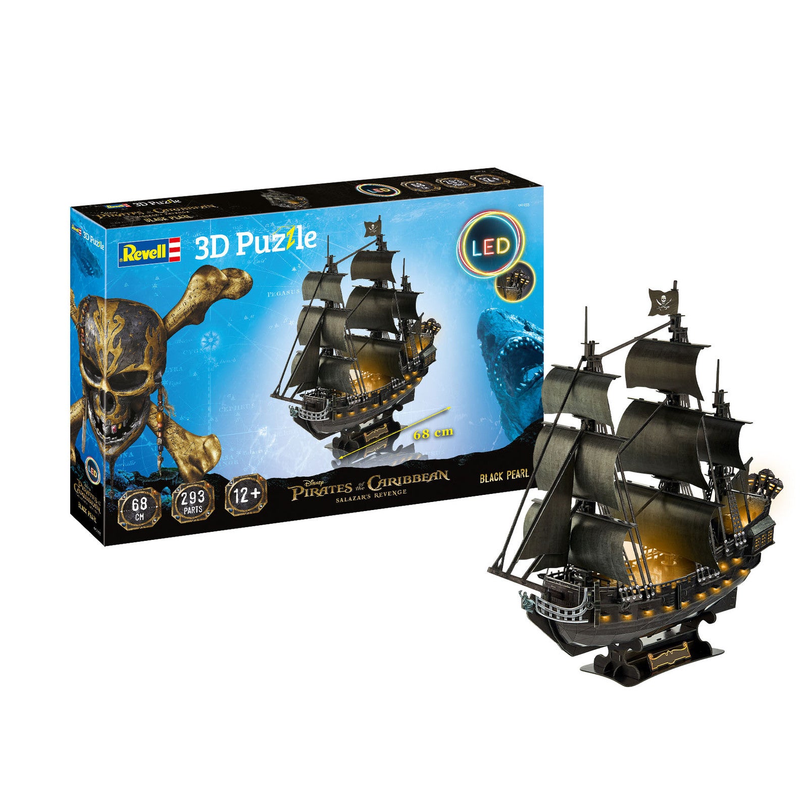 Revell Pirates of the Caribbean Black Pearl Ship 3D Puzzle LED Edition 00155