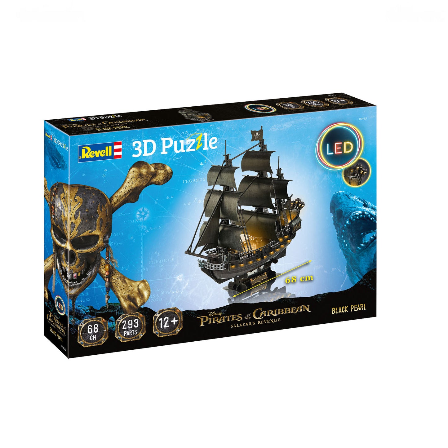 Revell Pirates of the Caribbean Black Pearl Ship 3D Puzzle LED Edition 00155 Alternate 2