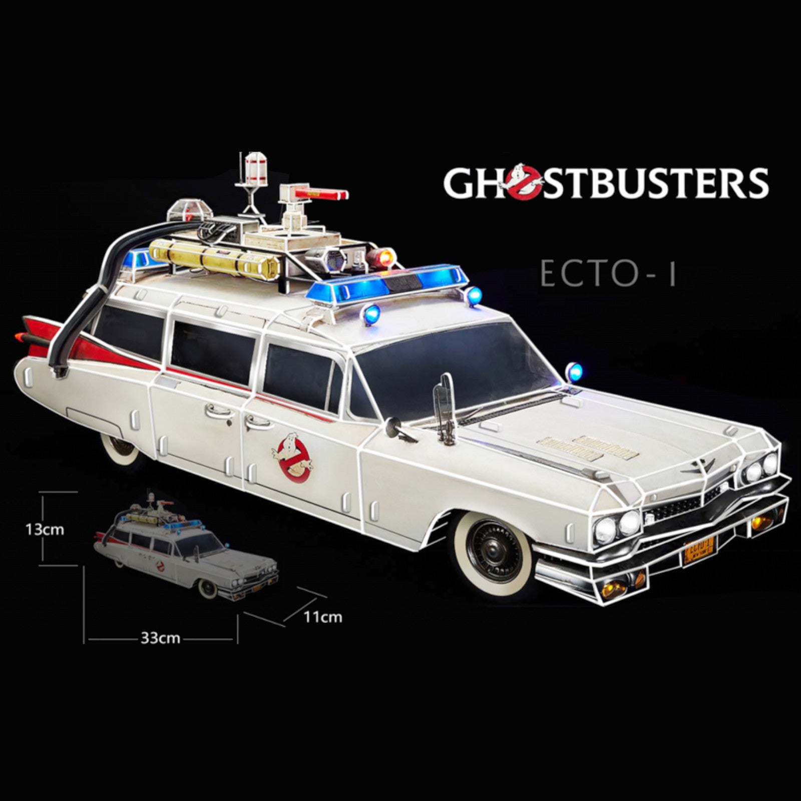 Revell Ghostbusters ECTO-1 Cadillac Miller-Meteor Sentinel 3D Puzzle 00222 Alternate 2