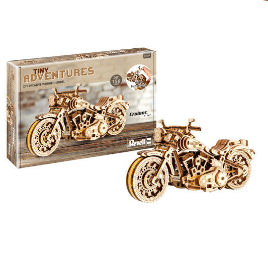 Revell Tiny Adventures Cruiser V-Twin Motorcycle 3D Puzzle Wooden Model 00614