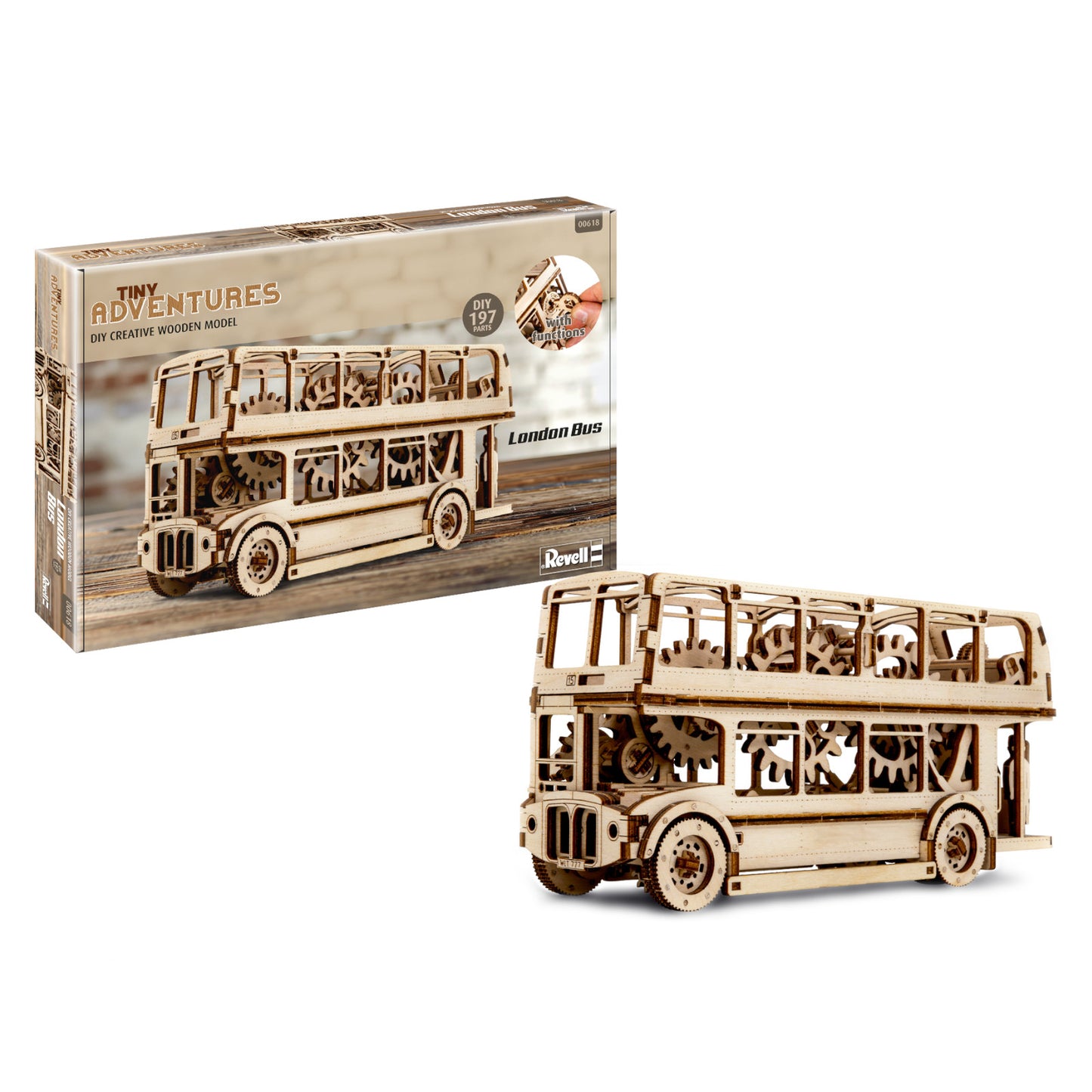 Revell London Bus Tiny Adventures 3D Puzzle DIY Creative Wooden Model 00618