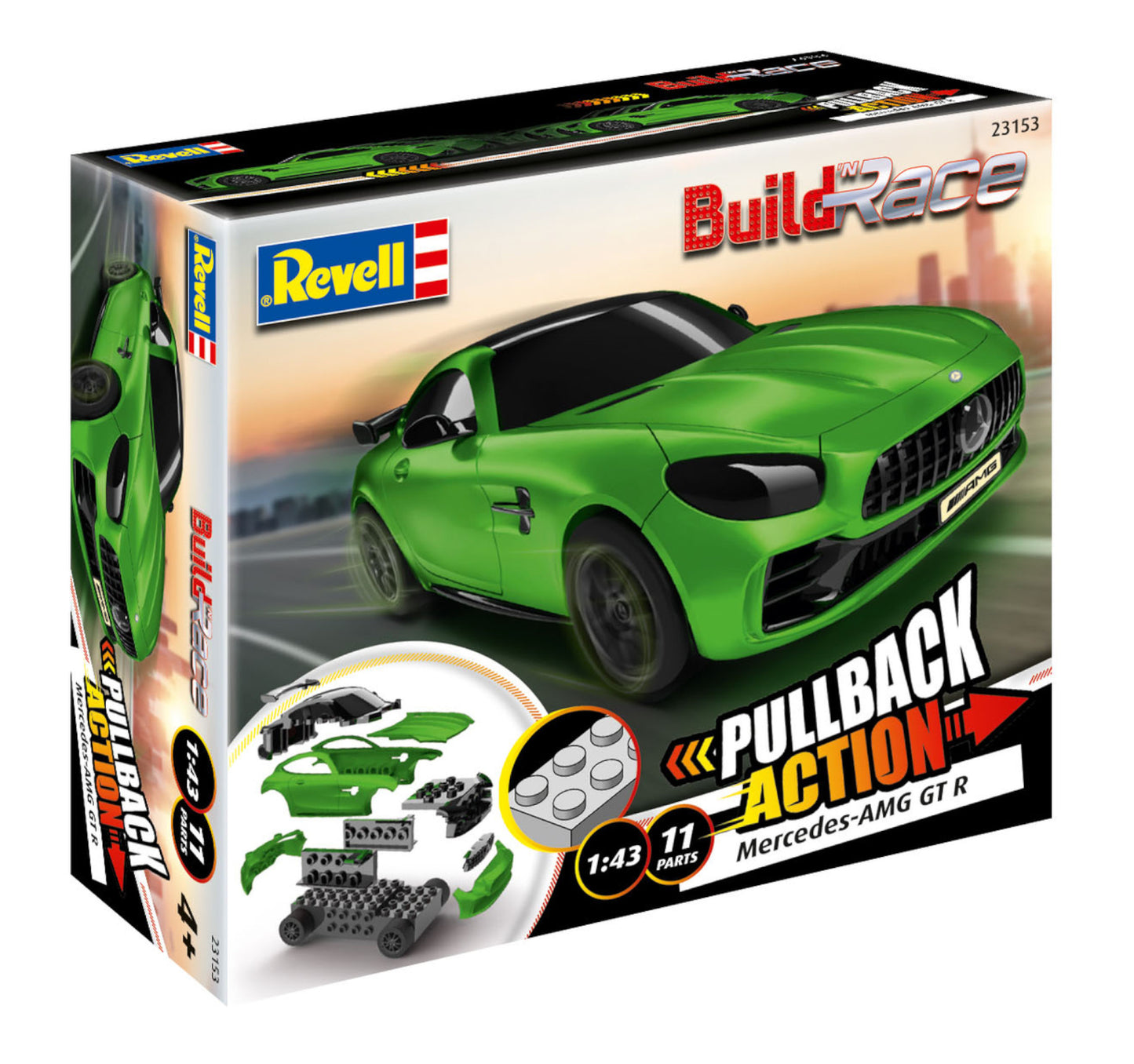 Revell AMG GT R Build n Race Action Kit Car Model Kit Green