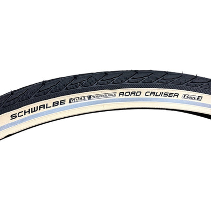 Schwalbe Road Cruiser K-Guard TwinSkin 700 x 40c Green 42-622 White Wall Reflex 700c Bike Tyre