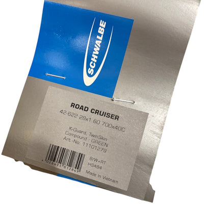 Schwalbe Road Cruiser K-Guard TwinSkin 700 x 40c Green 42-622 White Wall Reflex 700c Bike Tyre