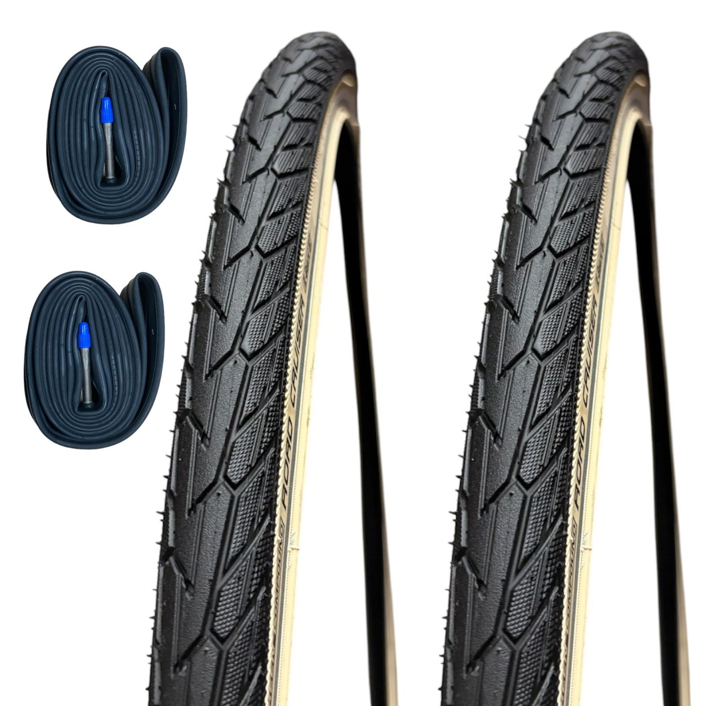Schwalbe Road Cruiser K-Guard TwinSkin 700 x 40c Green 42-622 White Wall Reflex 700c Bike Tyre
