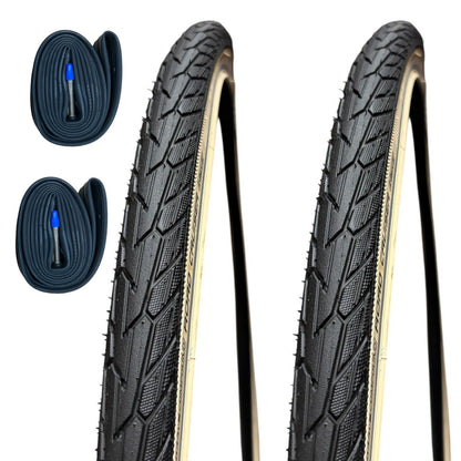 Schwalbe Road Cruiser K-Guard TwinSkin 700 x 40c Green 42-622 White Wall Reflex 700c Bike Tyre