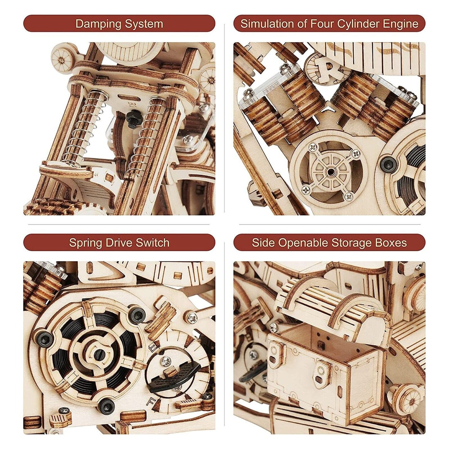 ROKR Cruiser Motorcycle LK504 3D Wooden Puzzle 3D Puzzle LK504 Alternate 11