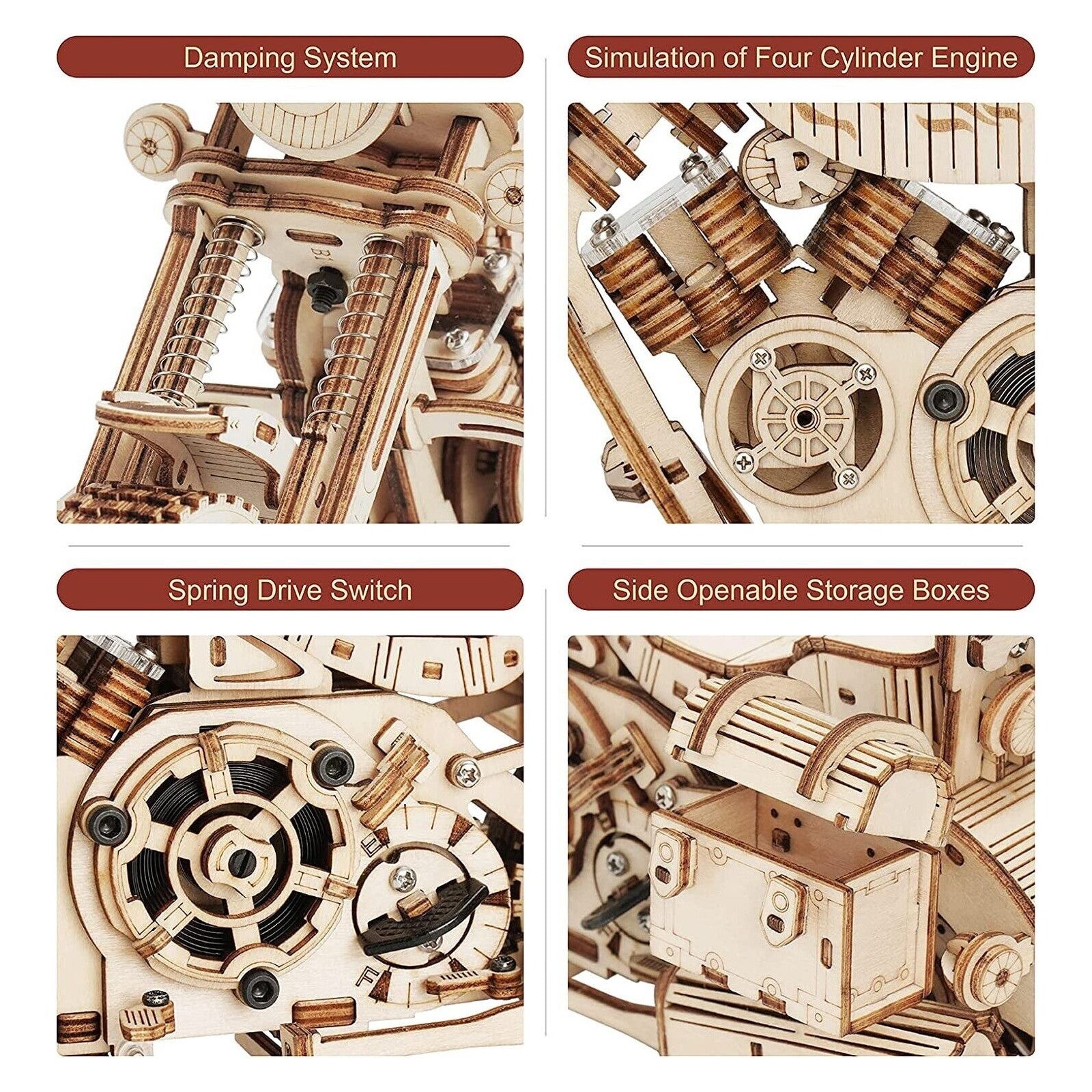 ROKR Cruiser Motorcycle LK504 3D Wooden Puzzle 3D Puzzle LK504 Alternate 11