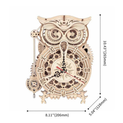 ROKR Owl Clock Mechanical Gears 3D Wooden Puzzle LK503