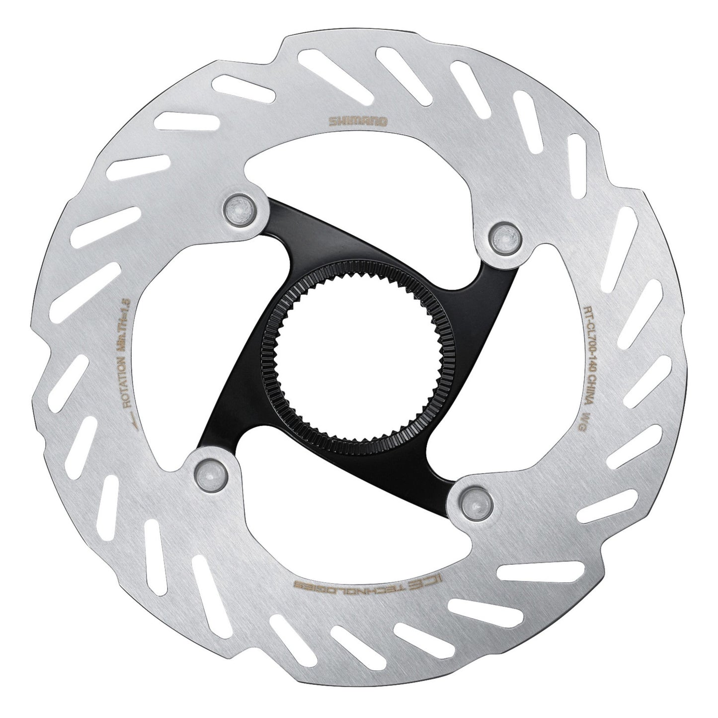 Shimano Ice Tech rotor with external lockring, 140 mm Bike Disc Brake Rotor RT-CL700