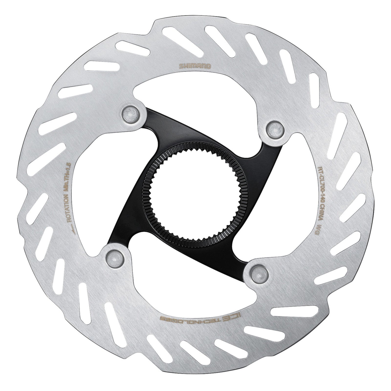 Shimano Ice Tech rotor with external lockring, 140 mm Bike Disc Brake Rotor RT-CL700